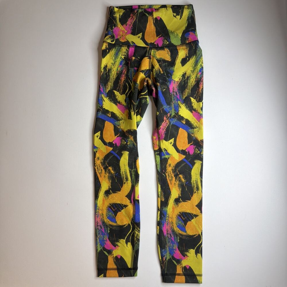 Set of Two Lululemon Wunder Train Leggings 25" Size 2 Multicolor Splatter READ - Picture 7 of 16